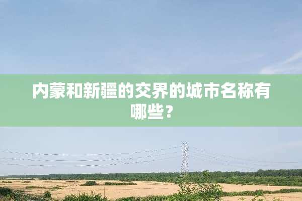 内蒙和新疆的交界的城市名称有哪些？