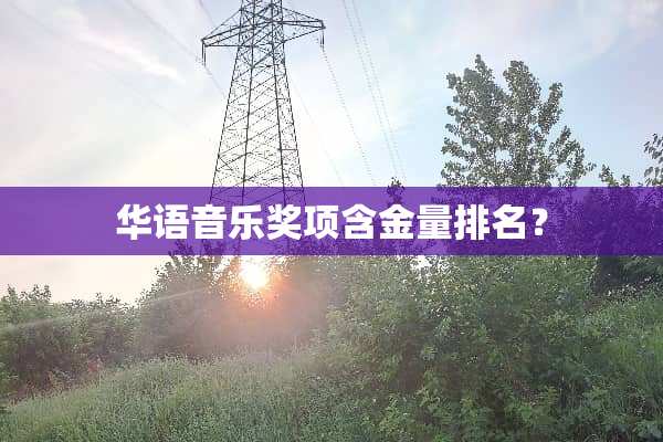 华语音乐奖项含金量排名？
