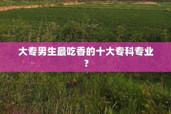 大专男生最吃香的十大专科专业？