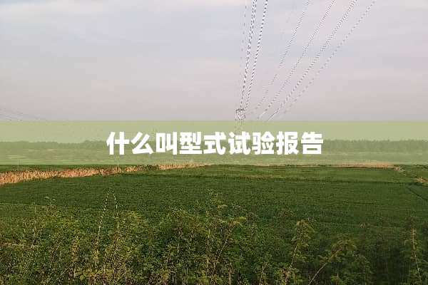 什么叫型式试验报告
