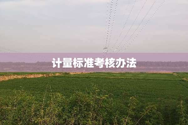 计量标准考核办法