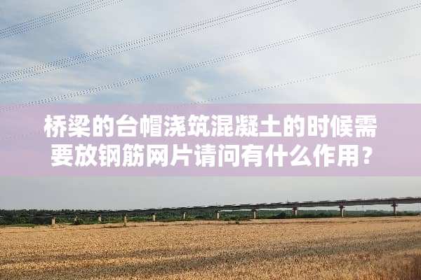 桥梁的台帽浇筑混凝土的时候需要放钢筋网片请问有什么作用？