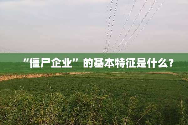 “僵尸企业”的基本特征是什么？