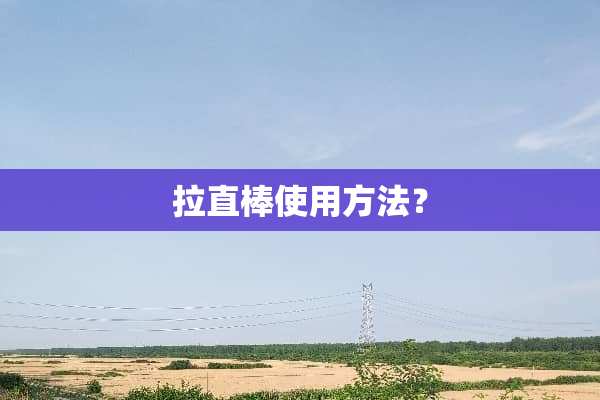 拉直棒使用方法？