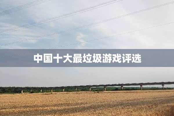 中国十大最垃圾游戏评选