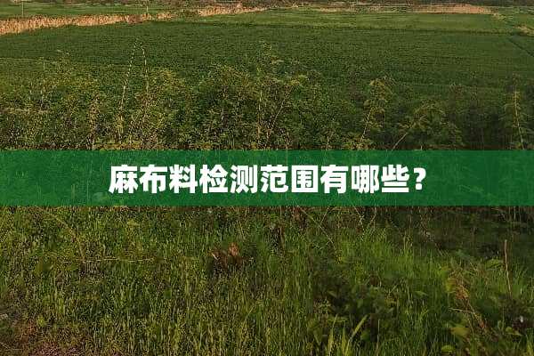 麻布料检测范围有哪些？