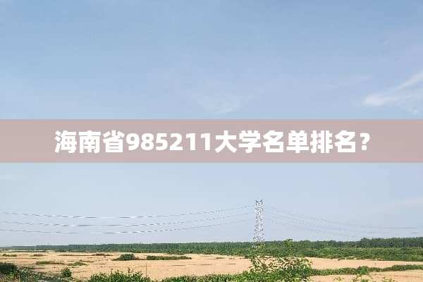 海南省985211大学名单排名？