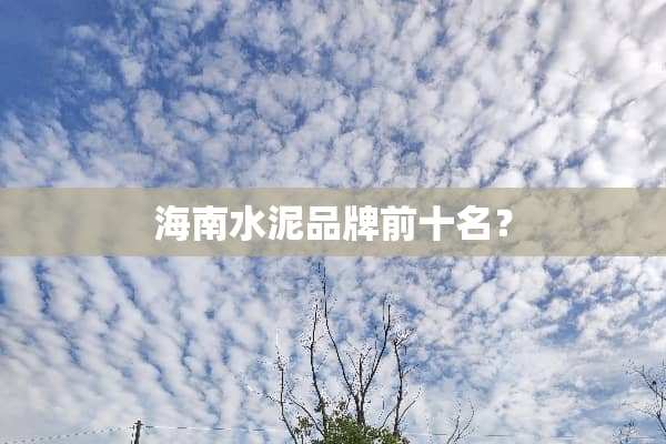 海南水泥品牌前十名？