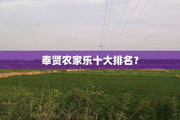 奉贤农家乐十大排名？