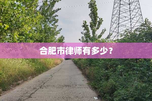 合肥市律师有多少？