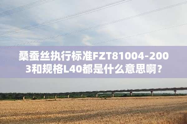 桑蚕丝执行标准FZT81004-2003和规格L40都是什么意思啊？