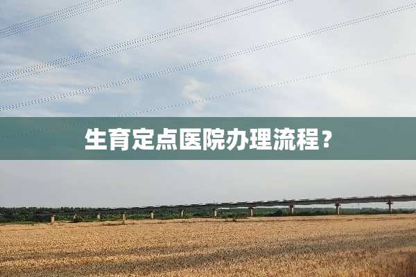 生育定点医院办理流程？