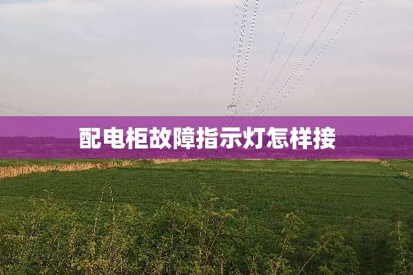 配电柜故障指示灯怎样接