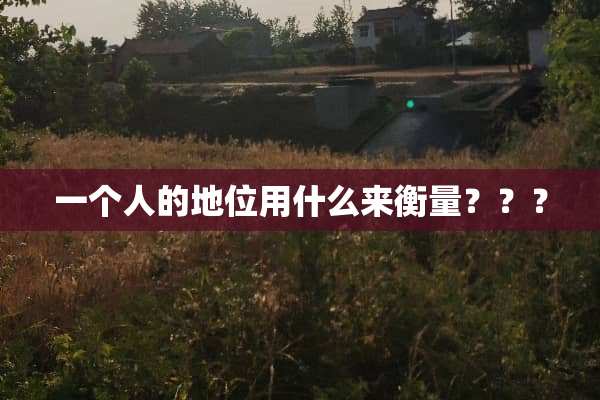 一个人的地位用什么来衡量？？？