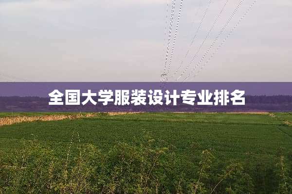 全国大学服装设计专业排名