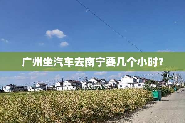 广州坐汽车去南宁要几个小时？