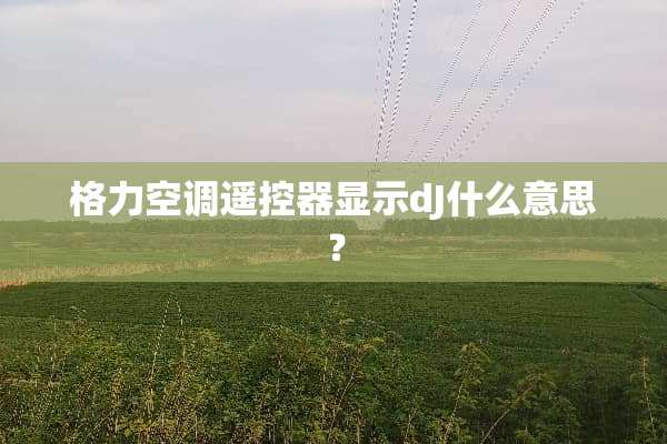 格力空调***显示dJ什么意思？