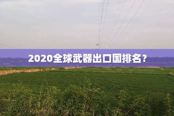 2020全球**出口国排名？