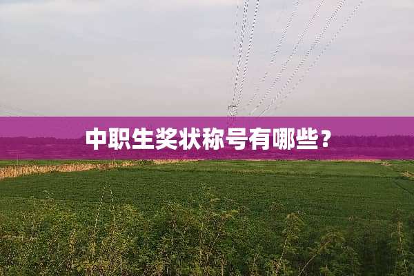 中职生奖状称号有哪些？
