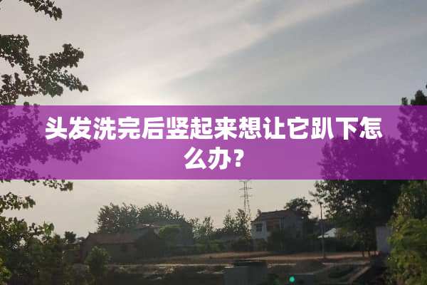 头发洗完后竖起来想让它趴下怎么办？