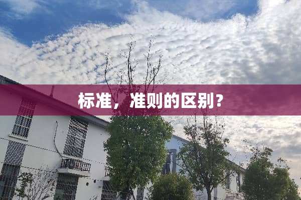 标准，准则的区别？