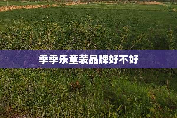 季季乐童装品牌好不好