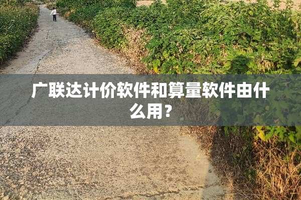 广联达计价软件和算量软件由什么用？