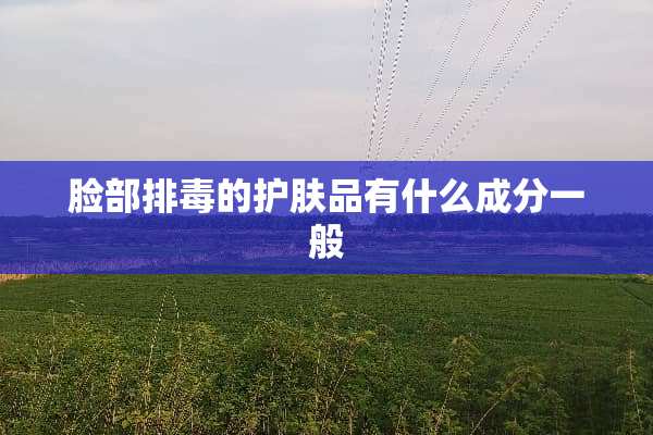 脸部排毒的护肤品有什么成分一般