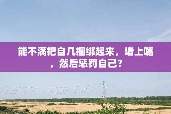 能不满把自几**起来，堵上嘴，然后惩罚自己？