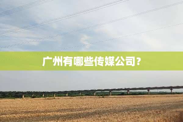 广州有哪些传媒公司？