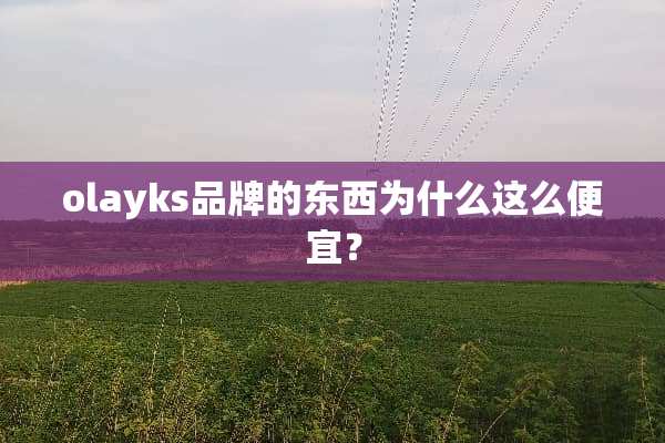olayks品牌的东西为什么这么便宜？