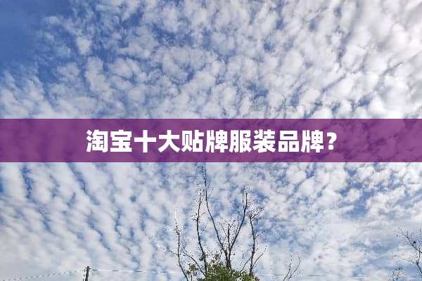 淘宝十大贴牌服装品牌？