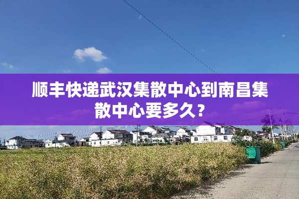 顺丰快递武汉集散中心到南昌集散中心要多久？