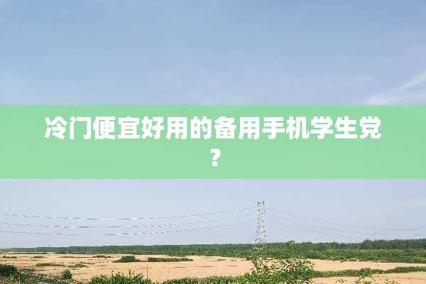 冷门便宜好用的备用手机学生*？