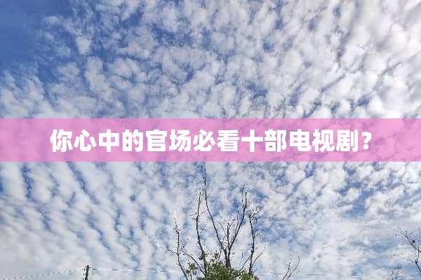 你心中的**必看十部电视剧？