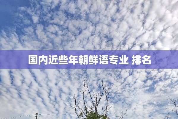 国内近些年朝鲜语专业 排名