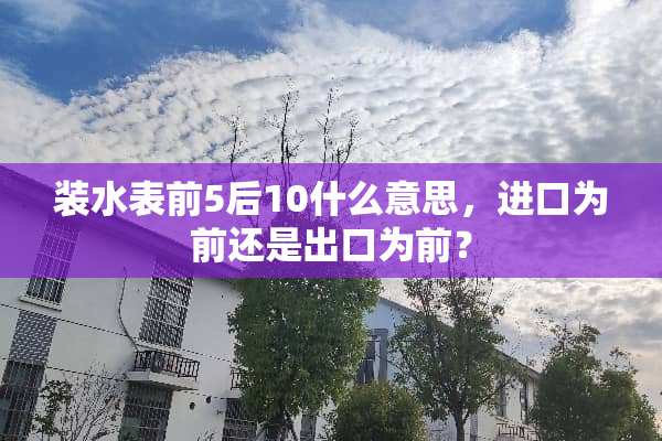 装水表前5后10什么意思，进口为前还是出口为前？