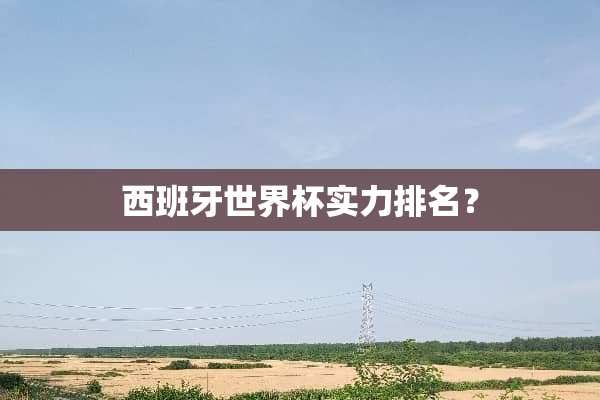 西班牙世界杯实力排名？