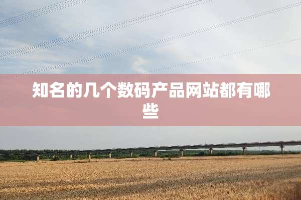 知名的几个数码产品网站都有哪些