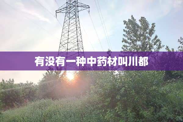 有没有一种中药材叫川都