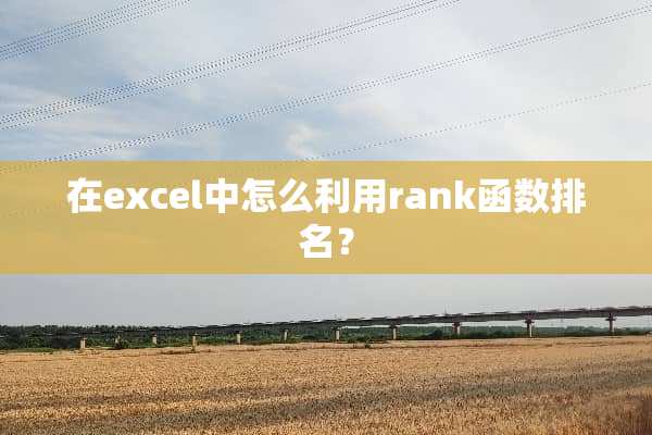 在excel中怎么利用rank函数排名？