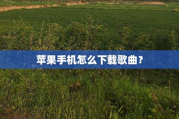 苹果手机怎么下载歌曲？