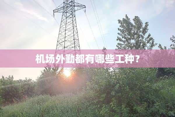 机场外勤都有哪些工种？