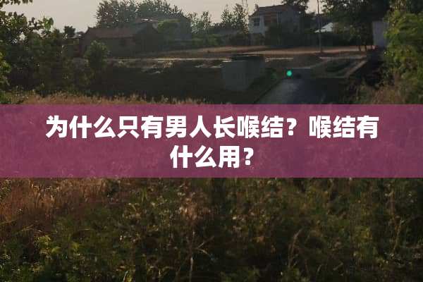 为什么只有男人长喉结？喉结有什么用？