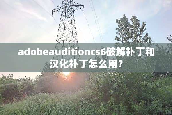 adobeauditioncs6**补丁和汉化补丁怎么用？