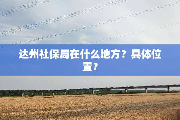 达州社保局在什么地方？具**置？