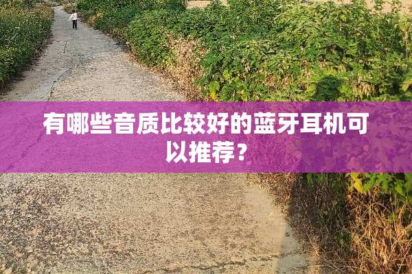 有哪些音质比较好的蓝牙耳机可以推荐？