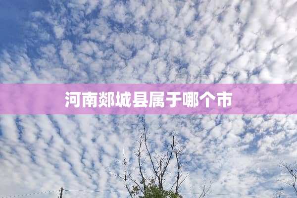 河南郯城县属于哪个市