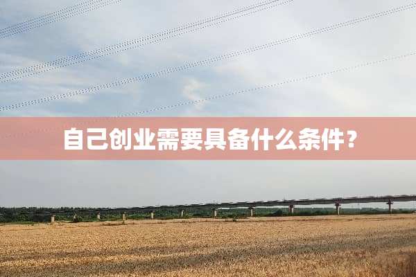 自己创业需要具备什么条件？