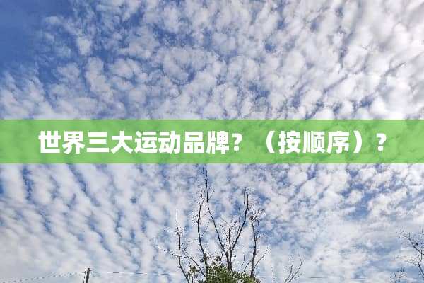 世界三大运动品牌？（按顺序）？